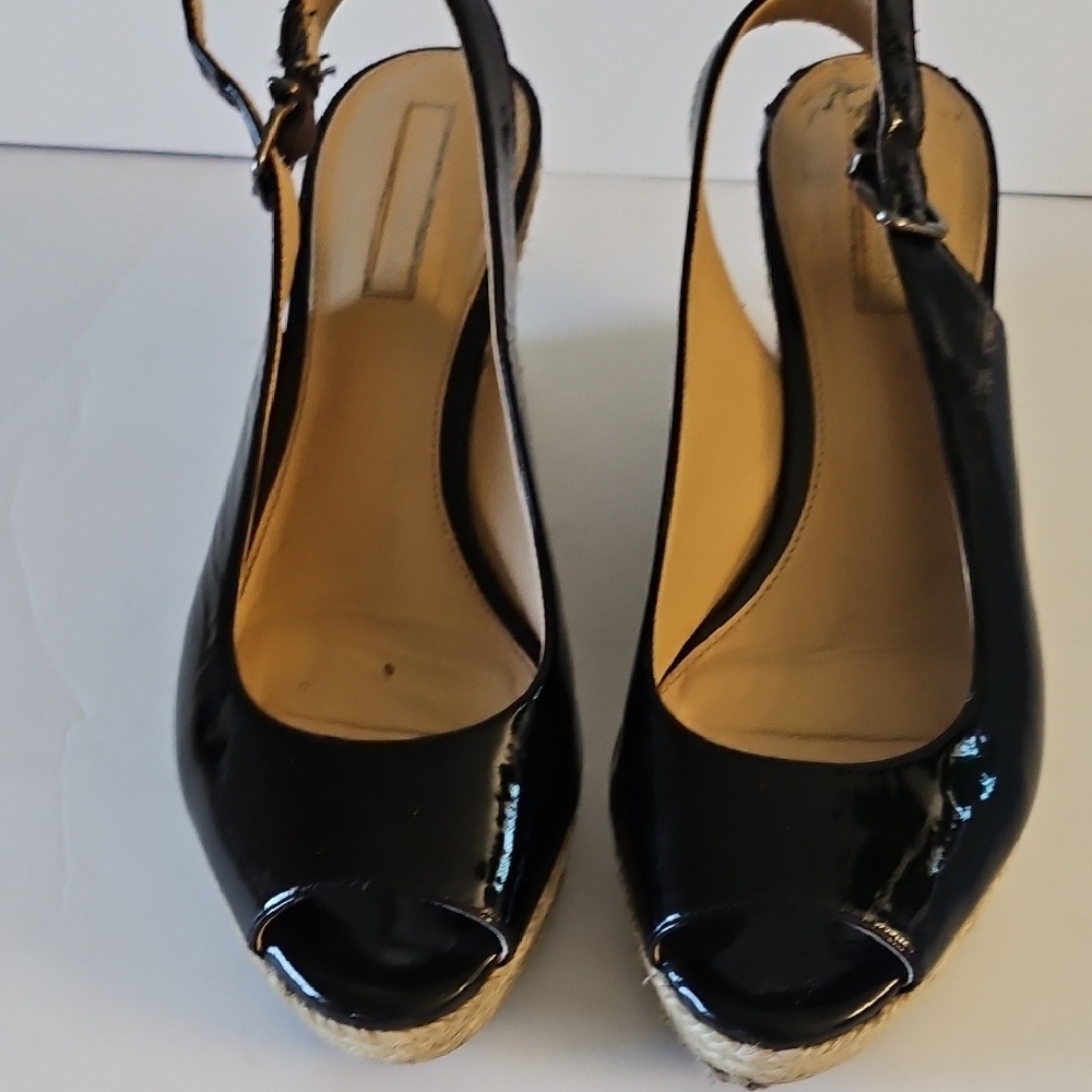 ANTONIO MELANI Black and Cream Wedge Shoes - Picture 6 of 8